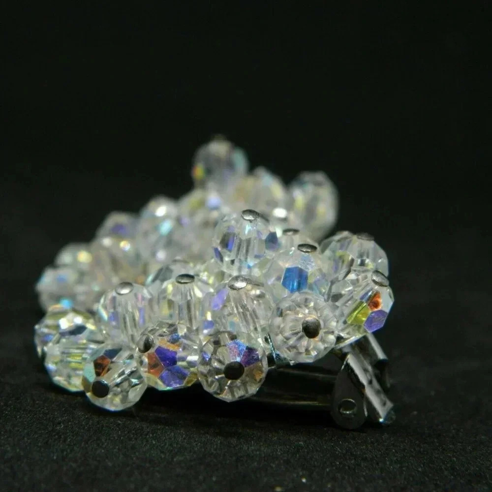 Clear Crystal AB Rhinestone Beaded Crescent - Picture 3 of 4